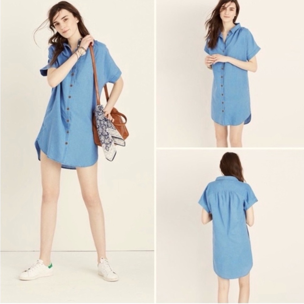 Madewell Chambray Button Up Shirt Dress